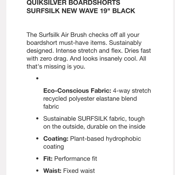 Quicksilver Men’s Boardshorts Surf Silk New Wave 19 Black & Blue - 32 Waist - Picture 9 of 9